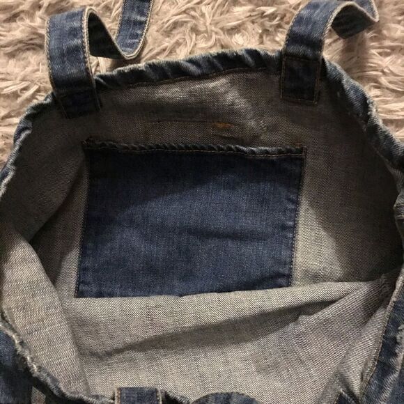 American Eagle denim shoulder bag distressed NWT - Picture 3 of 6